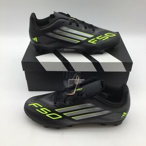 Adidas F50 Club FG/MG J Kids Soccer Cleats Black Lucid Lemon JI0028 Size 5.5 NEW